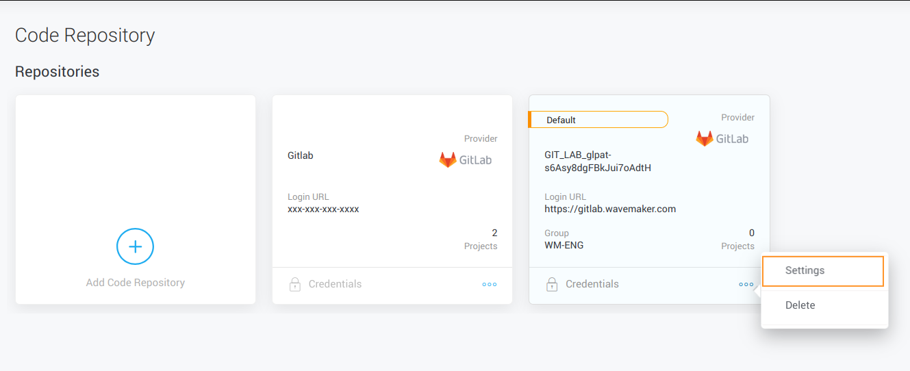Code Repository Settings