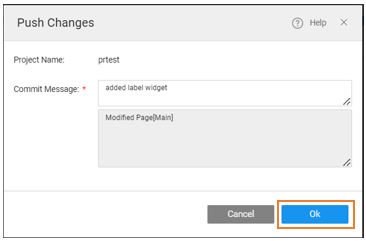 Push Changes Dialog