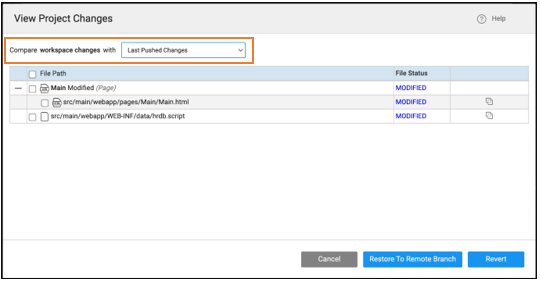 View Project Changes